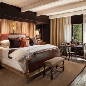 photo intérieure de la chambre marron