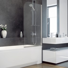 banyo dekorasyon fikirleri için sürgülü perdeler