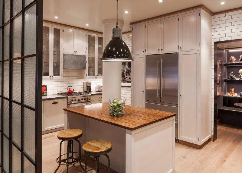 Spotlights on stretch ceiling