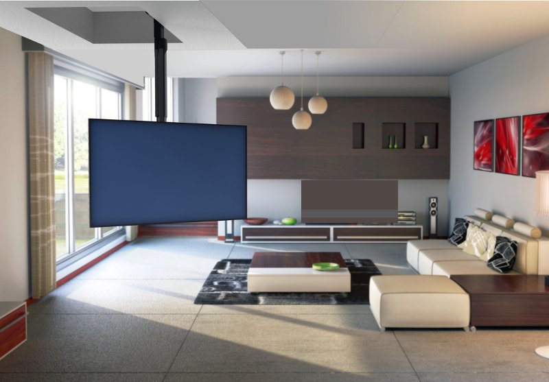 Τηλεόραση στην κουζίνα του καθιστικού