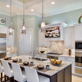 Τηλεόραση στις επιλογές φωτογραφιών της κουζίνας