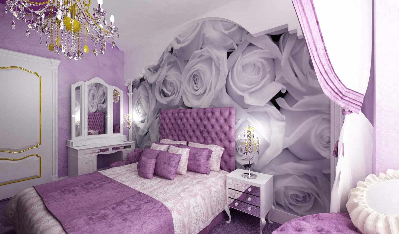 chambre lilas insolite
