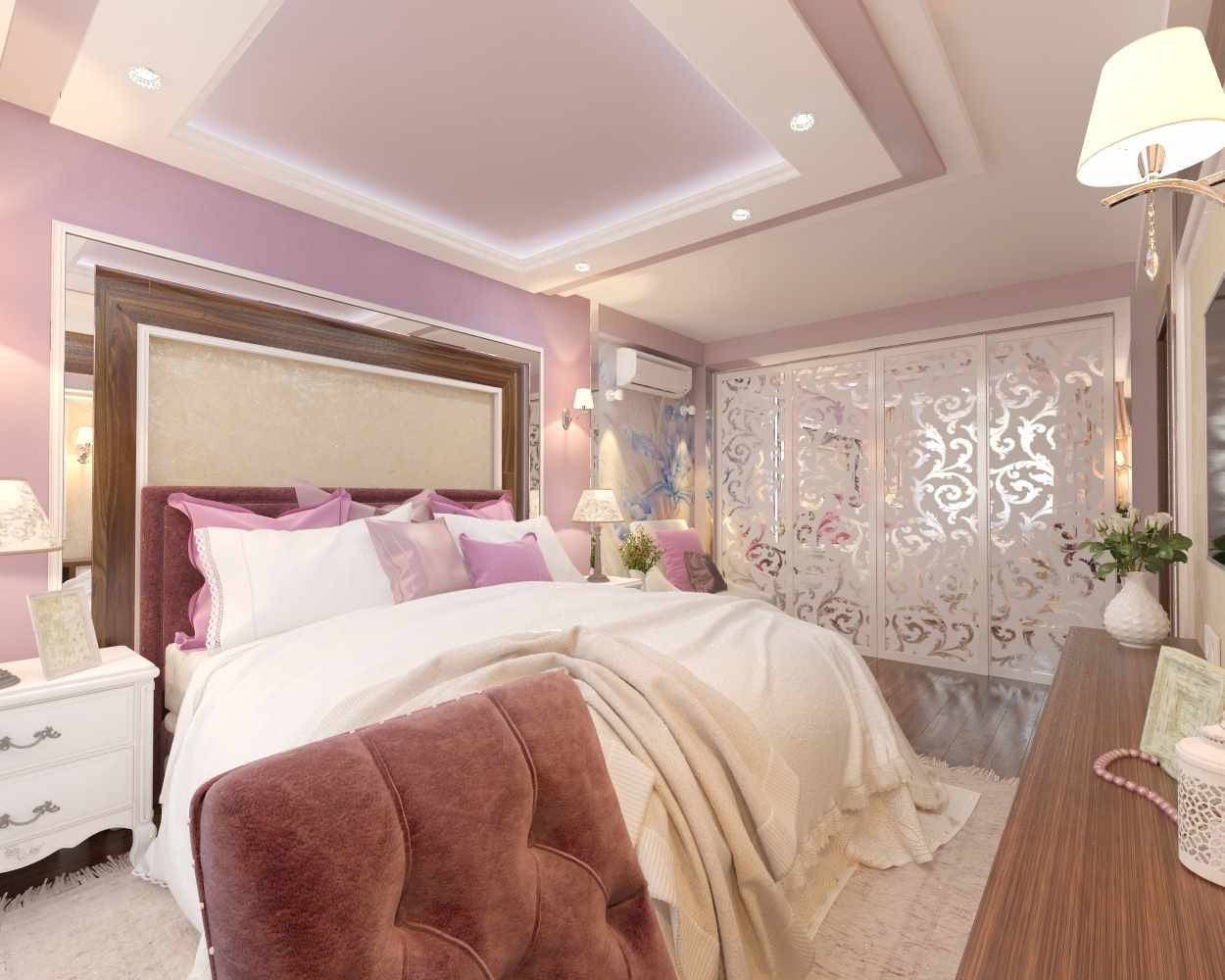 option de conception de chambre lilas