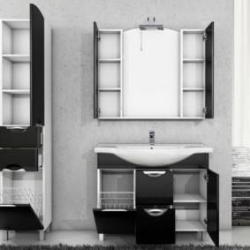 kabinet cermin di hiasan bilik mandi