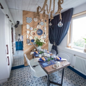 decor de perete în fotografie de design de bucătărie