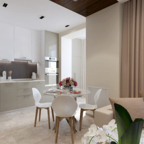 kitchen combined with a balcony photo design