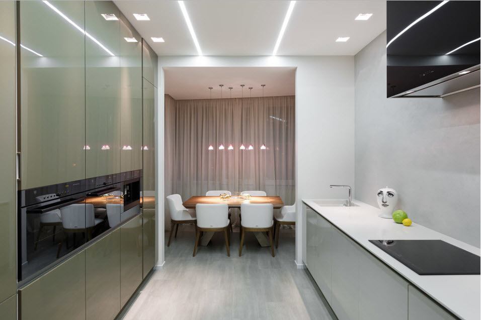 kitchen combined with a balcony