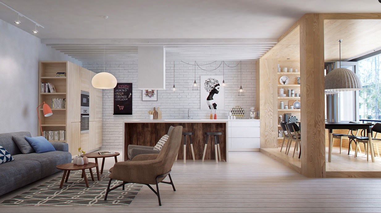 Salon de style scandinave