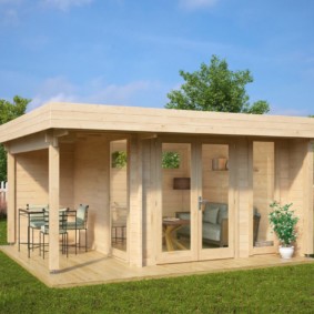 Ξύλινη καλοκαιρινή κουζίνα για εξοχική κατοικία