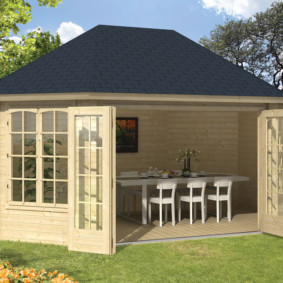 Καλοκαιρινή κουζίνα με συρόμενες πόρτες