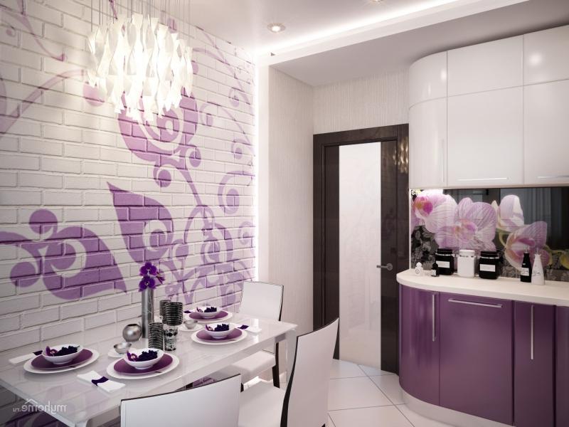 design de perete în bucătărie lângă masă