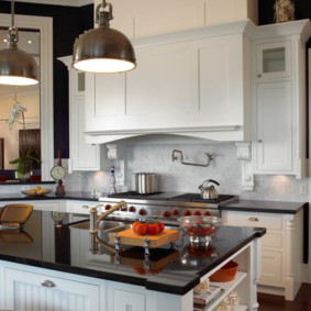 Countertop sink in the kitchen island