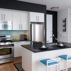 Blue bar stool seats