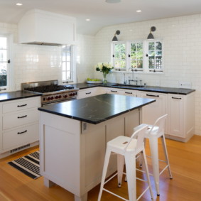 White plastic bar stools