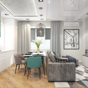 Trần kép của phòng khách nhà bếp