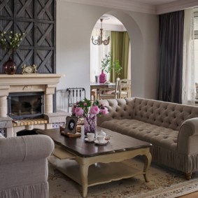 Canapé rembourré en tissu