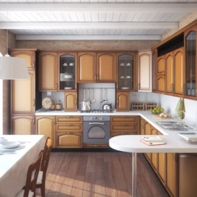 Σχεδιασμός κουζίνας σε ρουστίκ σπίτι
