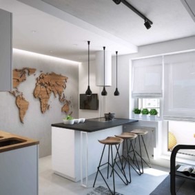 Multiplex paneel in de vorm van een wereldkaart