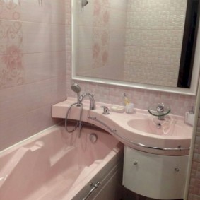 Compact plumbing in a small bathroom