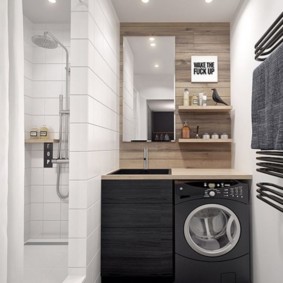 Design of a small bathroom with a niche shower