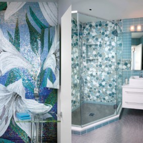 Panou din mozaic colorat din ceramică