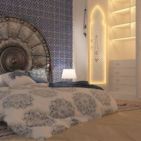 L'intérieur chic d'une vraie chambre arabe