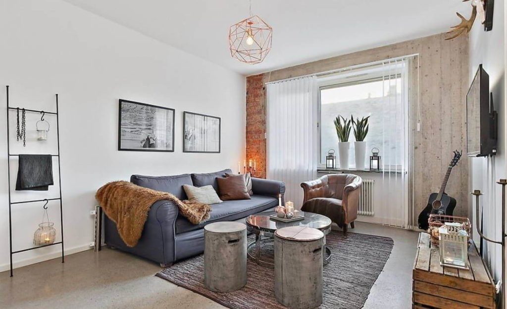 Décor de salon de style scandinave