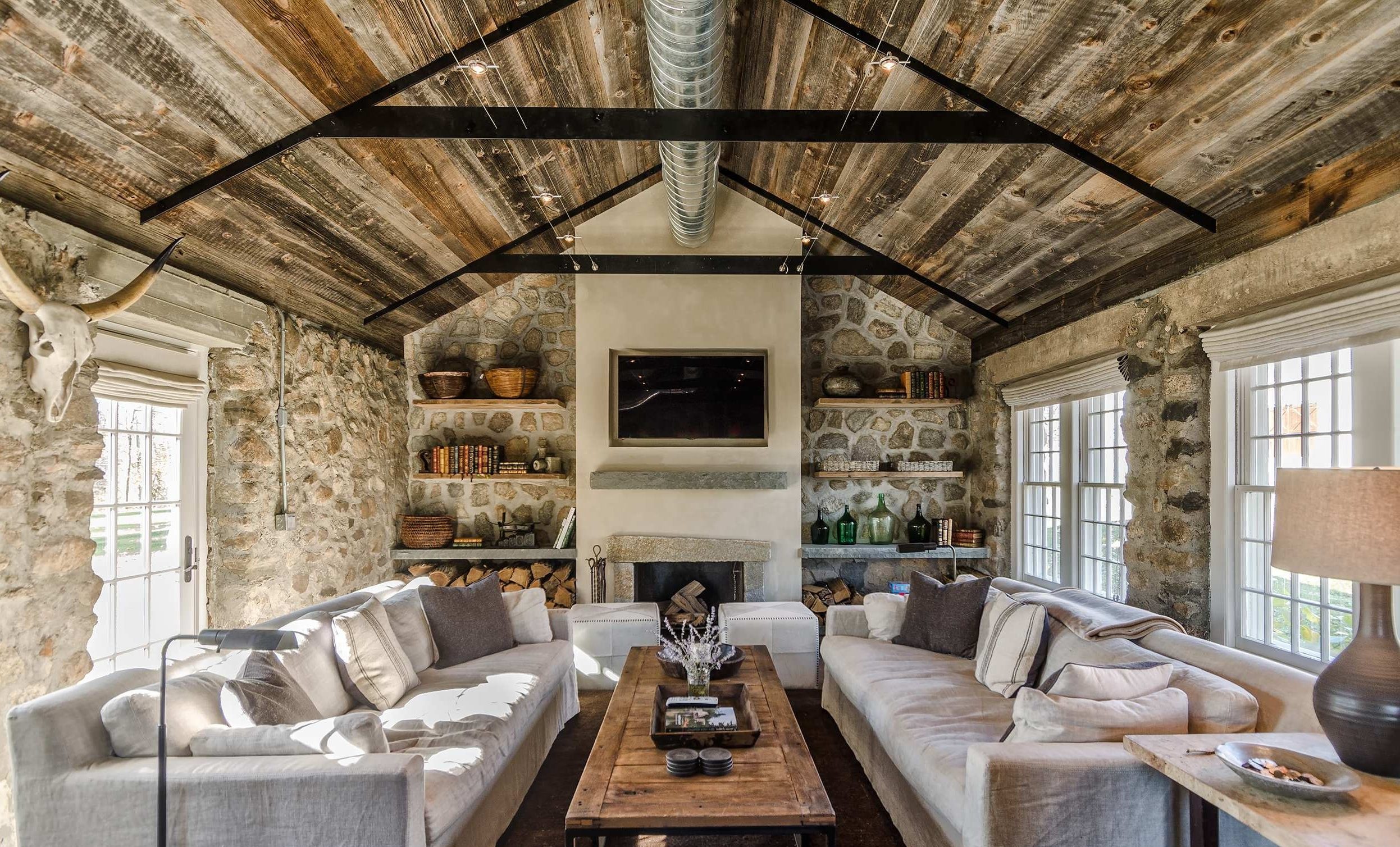 idées de conception de salon de style campagnard