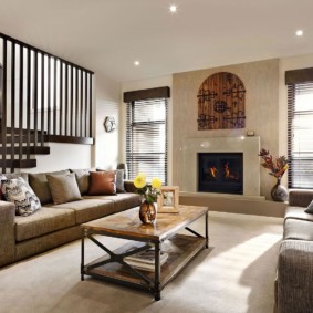 conception de photo de salon de style campagnard