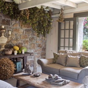 photo de conception de salon de style campagnard