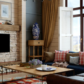 options de photo de salon de style champêtre