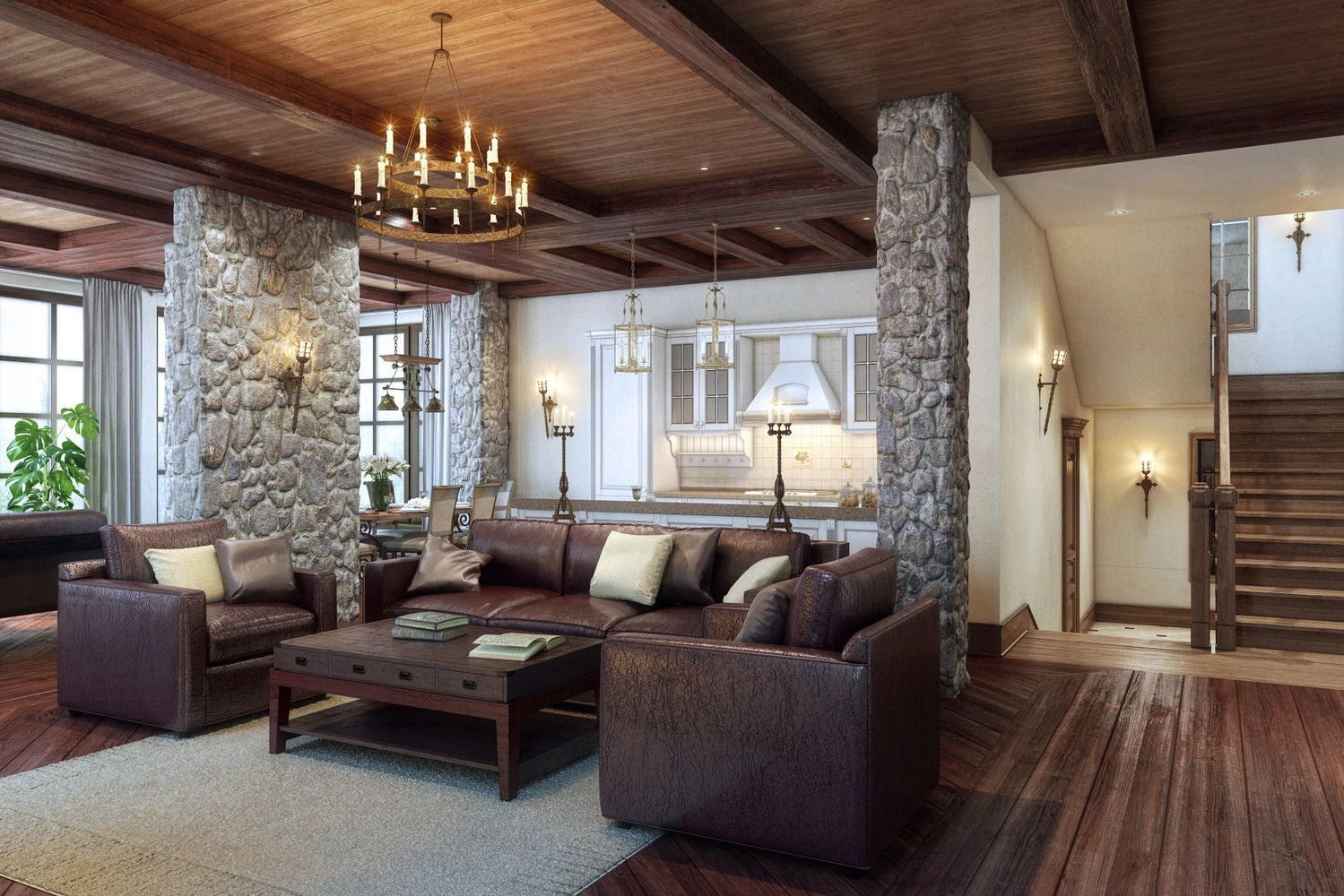 idées de salon de style campagnard