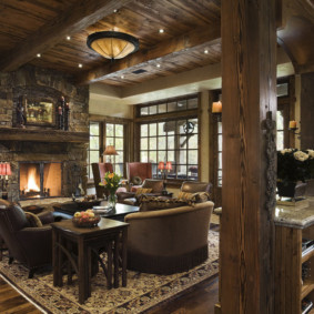 idées de salon de style champêtre vues