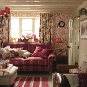 décoration de salon de style campagnard