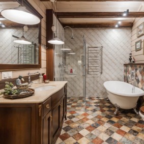 Plancher de salle de bain en céramique