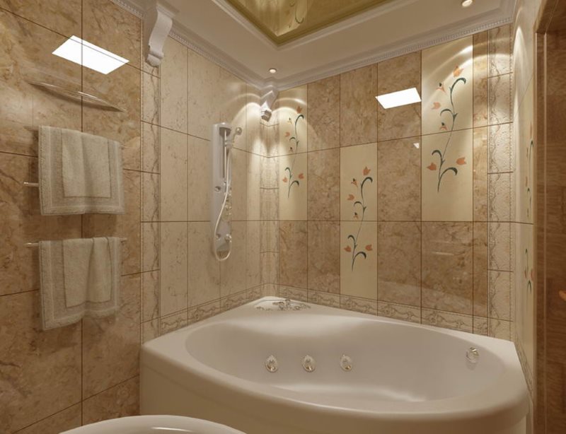 White acrylic bathtub with hydromassage