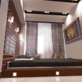 chambre avec un lit près de la fenêtre minimalisme