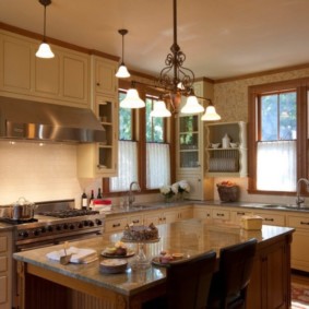 cozinha com duas idéias de janelas