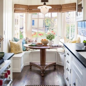 kitchen with bay window design photo