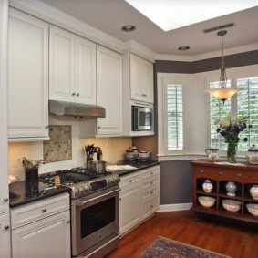 kitchen with bay window interior photo