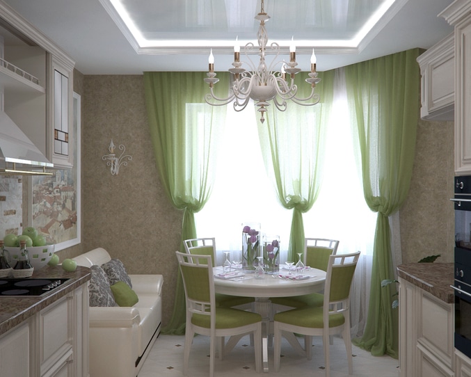 kitchen with bay window photo