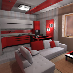 кухня, съчетана с идеи за дизайн на залата