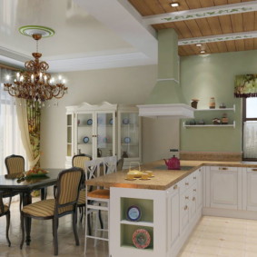 кухня, комбинирана с опции за зала снимки