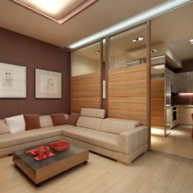 кухня, комбинирана със зала