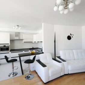 кухня комбинирана с опции идея зала