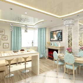 кухня, комбинирана с фоайе