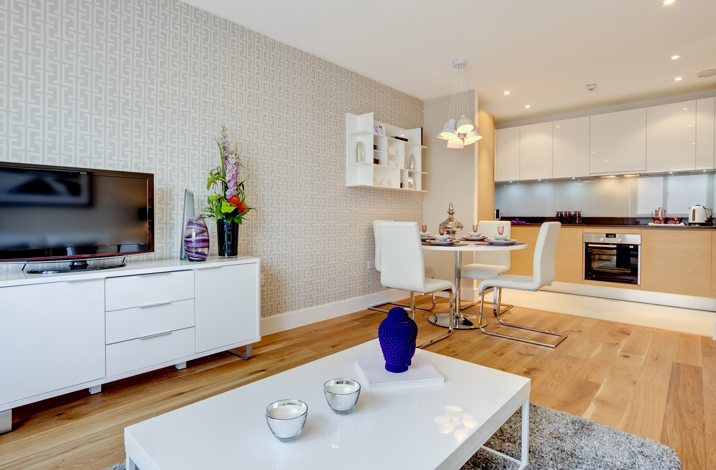 кухня, комбинирана с дизайна на фото залата