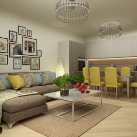 кухня, комбинирана с опции за зала снимки