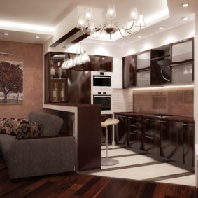 кухня, комбинирана с зала за идея за дизайн