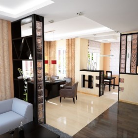 кухня, комбинирана със залата